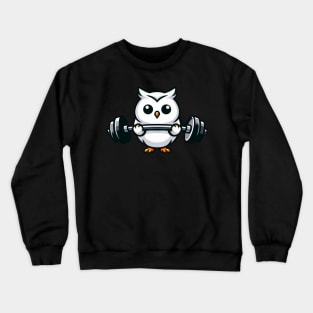 Snow owl weightlifter barbell fitness workout Crewneck Sweatshirt